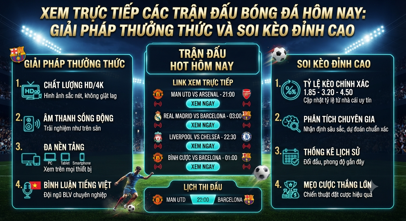 trực tiếp các trận đấu bóng đá hôm nay